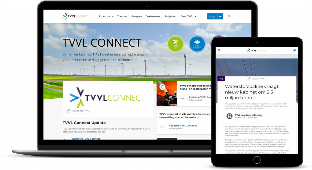 Inspireren tot innovatie en duurzame oplossingen in de technologiesector: daarvoor zet TVVL het online communityplatform TVVL Connect in.